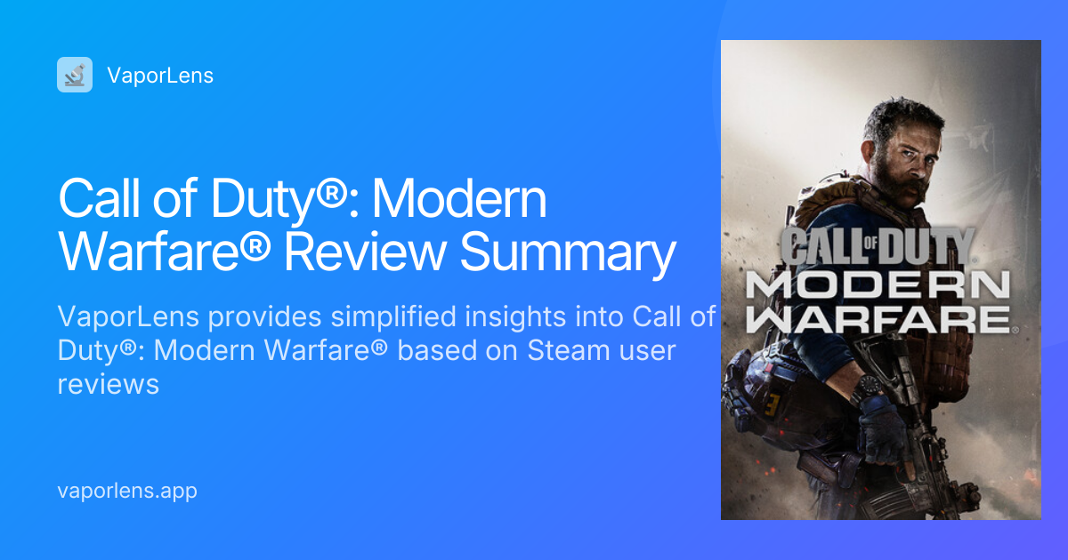 Call of Duty®: Modern Warfare® Review Summary | VaporLens