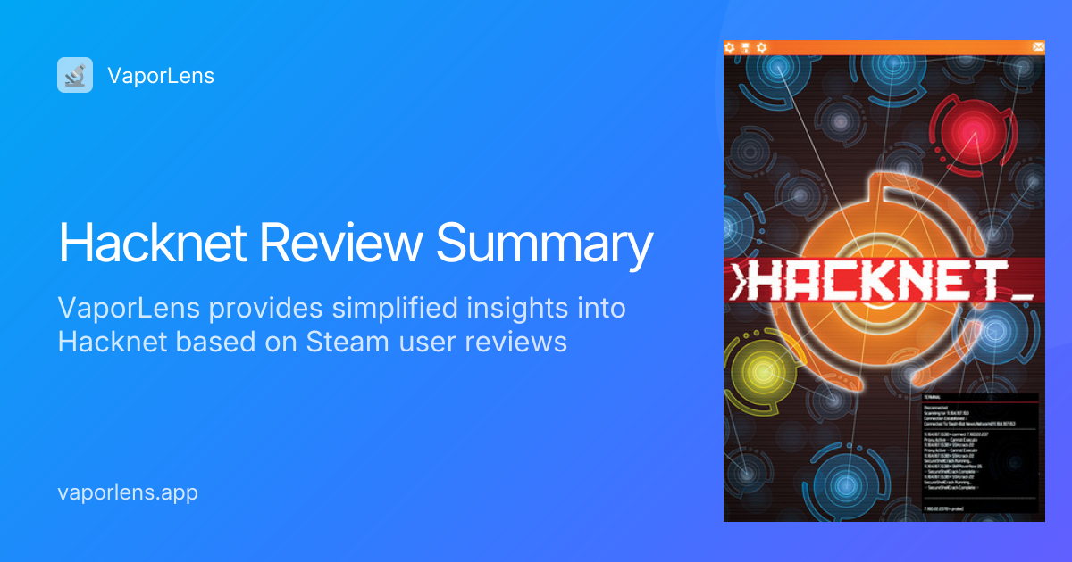 Is Hacknet Worth It? Steam Reviews Analysis | VaporLens