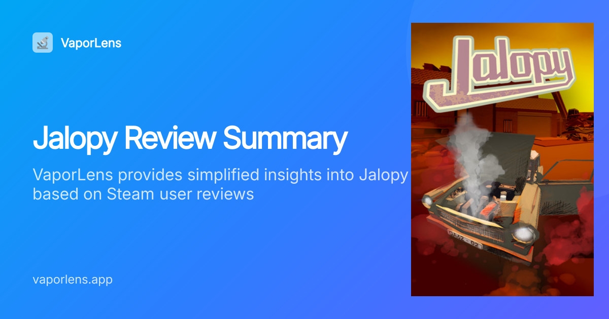 Is Jalopy Worth It? Steam Reviews Analysis | VaporLens